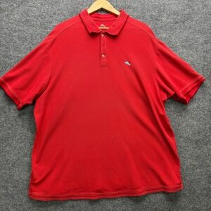 Tommy Bahama Polo Shirt Men's Size XXL Red Big & Tall Supima Cotton Blend Casual